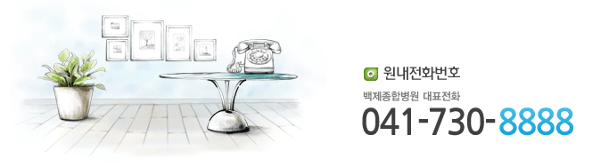 원내전화번호(백제종합병원 대표전화):041-730-8888